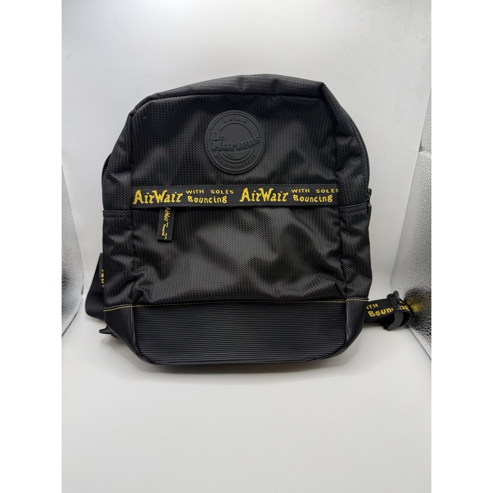 Dr Martens Groove DNA Backpack Black Yellow AirWair Bouncing Soles Mini Bag RARE